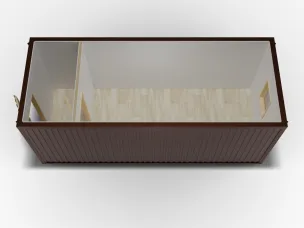 Металлическая бытовка 6х2,4 с перегородкой, цветной полимерный профнастил,  ПВХ