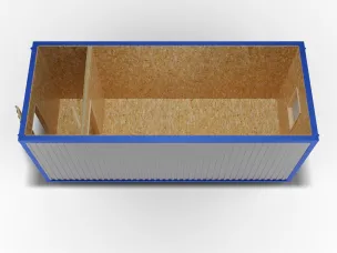 Металлическая бытовка 6х2,4 с перегородкой, ОСБ