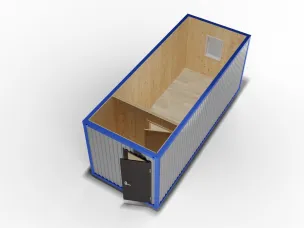 Металлическая бытовка 6х2,4 с перегородкой, Вагонка, дверь металл, окно ПВХ с электрикой