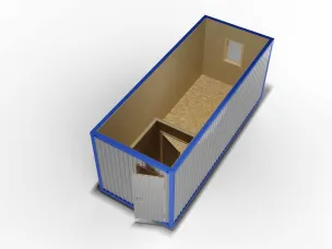 Металлический блок-контейнер 6х2,4 с тамбуром, ДВП двойное утепление