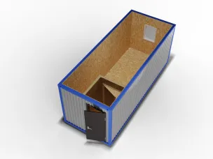 Металлическая бытовка 6х2,4 с тамбуром, ОСБ, металлическая дверь, окно ПВХ