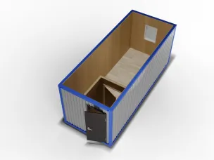 Металлическая бытовка 6х2,4 с тамбуром, МДФ, металлическая дверь, окно ПВХ