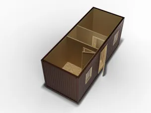 БК 6х2,4 с 2 перегородками, цветной профнастил, ДВП, металлическая дверь, окно ПВХ