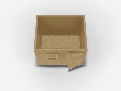 Деревянная бытовка 3 х 2,4 х 2,4, внешняя отделка ОСБ, внутренняя отделка ДВП