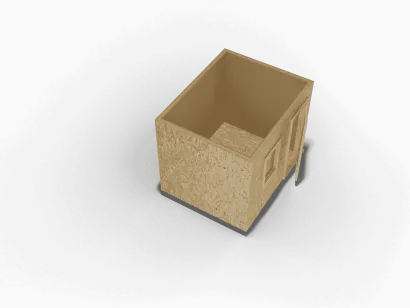 Деревянная бытовка 3 х 2,4 х 2,4, внешняя отделка ОСБ, внутренняя отделка ДВП