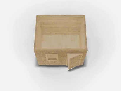 Деревянная бытовка 3 х 2,4 х 2,4, внешняя отделка ОСБ, внутренняя отделка ВАГОНКА, пол линолеум