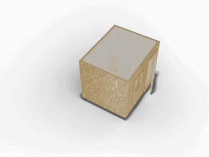 Деревянная бытовка 3 х 2,4 х 2,4, внешняя отделка ОСБ, внутренняя отделка ПВХ, пол линолеум