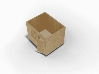 Деревянная бытовка 3 х 2,4 х 2,4, внешняя отделка ОСБ, внутренняя отделка МДФ, пол линолеум