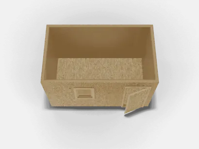 Деревянная бытовка 4 х 2,4 х 2,4, внешняя отделка ОСБ, внутренняя отделка ДВП