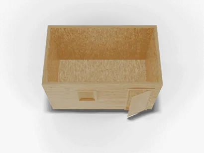 Деревянная бытовка 4 х 2,4 х 2,4, внешняя отделка ВАГОНКА, внутренняя отделка ОСБ