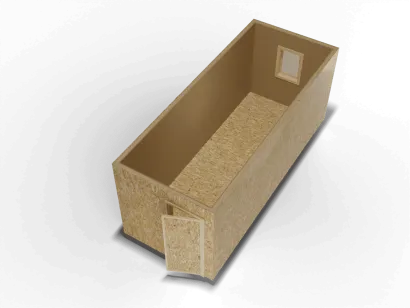 Утепленная бытовка 6 х 2,4 х 2,4, внешняя отделка ОСБ, внутренняя отделка ДВП