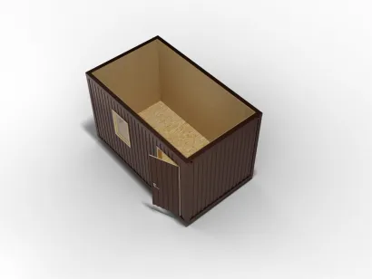 Блок-контейнер 4х2,4 цветной профнастил, ДВП с электрикой