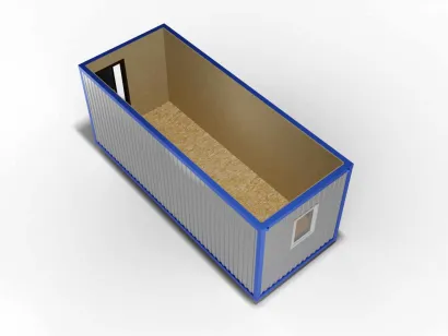 Блок-контейнер 6 на 2,4, отделка ДВП, металлическая дверь, окно ПВХ