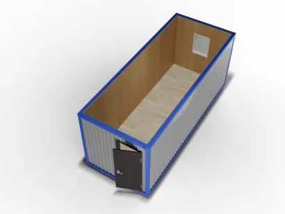 Блок-контейнер 6 на 2,4, отделка МДФ, металлическая дверь, окно ПВХ