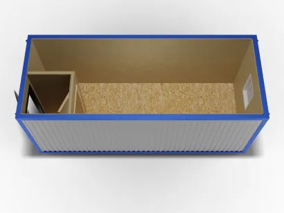 Металлическая бытовка 6х2,4 с тамбуром, ДВП, металлическая дверь, окно ПВХ