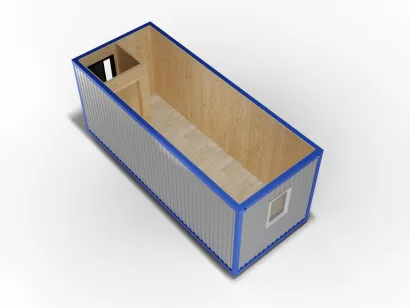 Металлическая бытовка 6х2,4 с тамбуром, Вагонка, металлическая дверь, окно ПВХ
