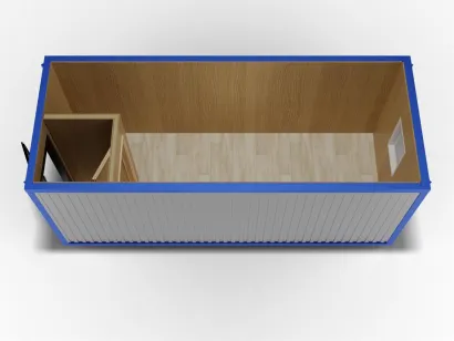 Металлическая бытовка 6х2,4 с тамбуром, МДФ, металлическая дверь, окно ПВХ