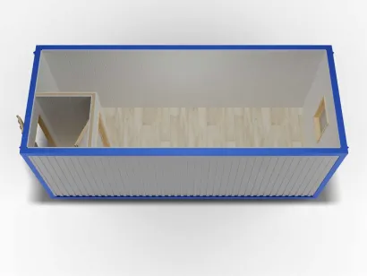 Металлический блок-контейнер 6х2,4 с тамбуром, ПВХ двойное утепление