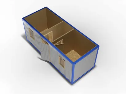 Металлическая бытовка 6х2,4 распашонка, ДВП